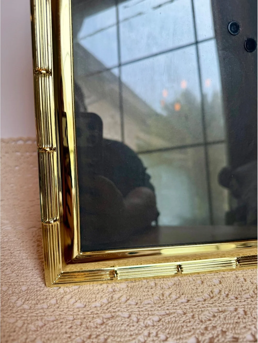 Vintage Burnes of BostoGold Bamboo Picture Frame 8x10 Brass Look